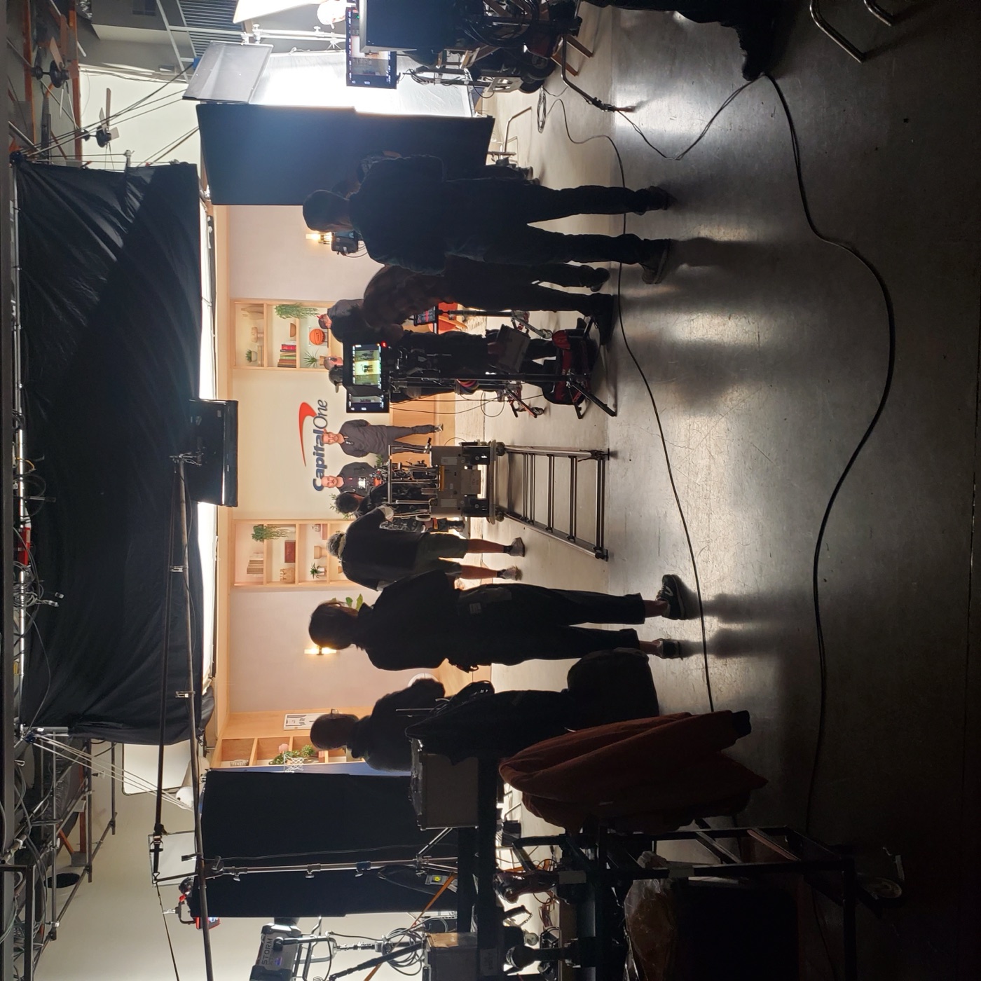 Full production crew filming the Capital One commercial at Loft 19